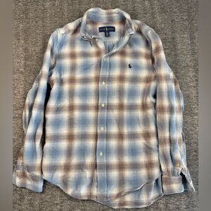 Ralph Lauren Kids Blue and Brown Plaid Shirt